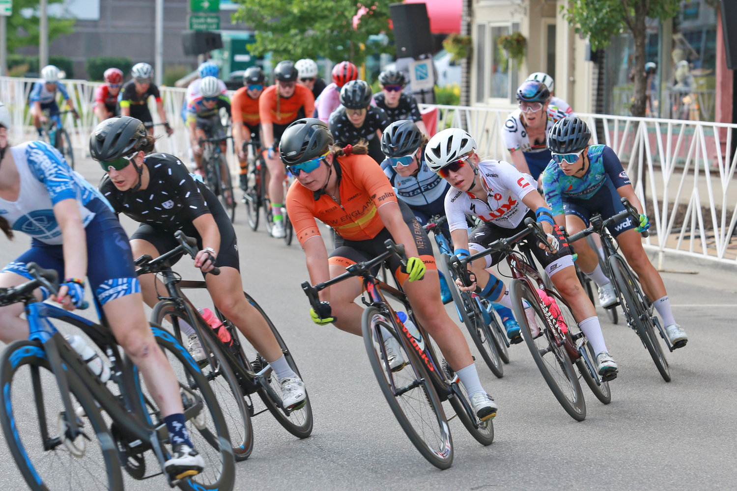 Alijah Beatty rounds a bend during the Janesville Town Square Grand Prix.