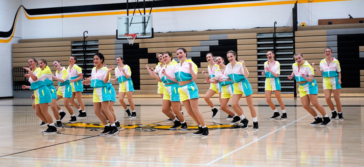 The Mid-Prairie dance team held a rehearsal of their state competition routines on Monday night at Mid-Prairie High School.
