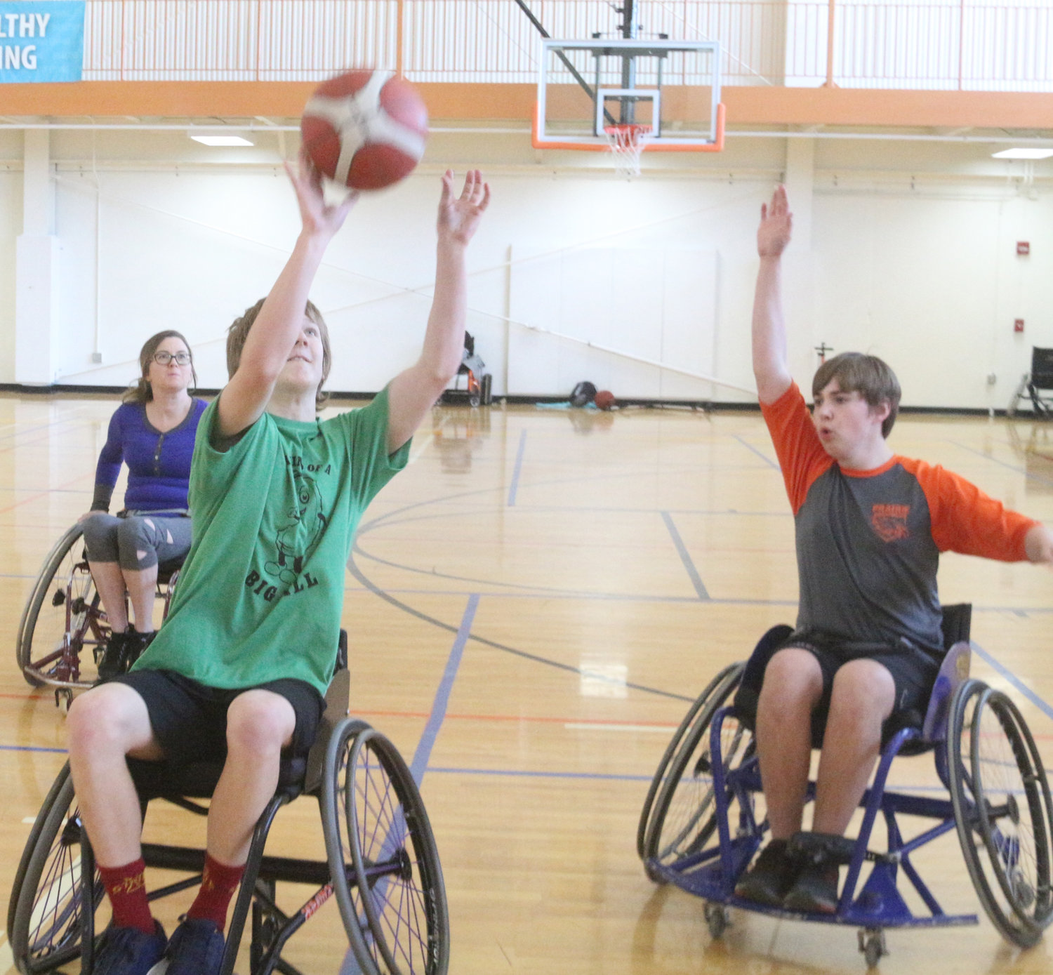 3-on-3 wheelchair basketball tournament fundraiser at Parkside Activities Center in Wellman on Saturday, March 7.