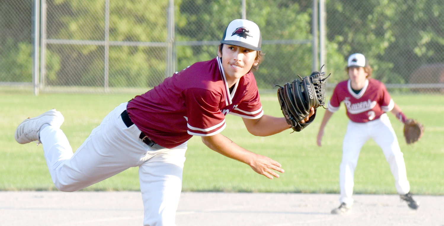 Hillcrest pitcher Eli Ours delivers a pitch in the first inning on Monday evening.