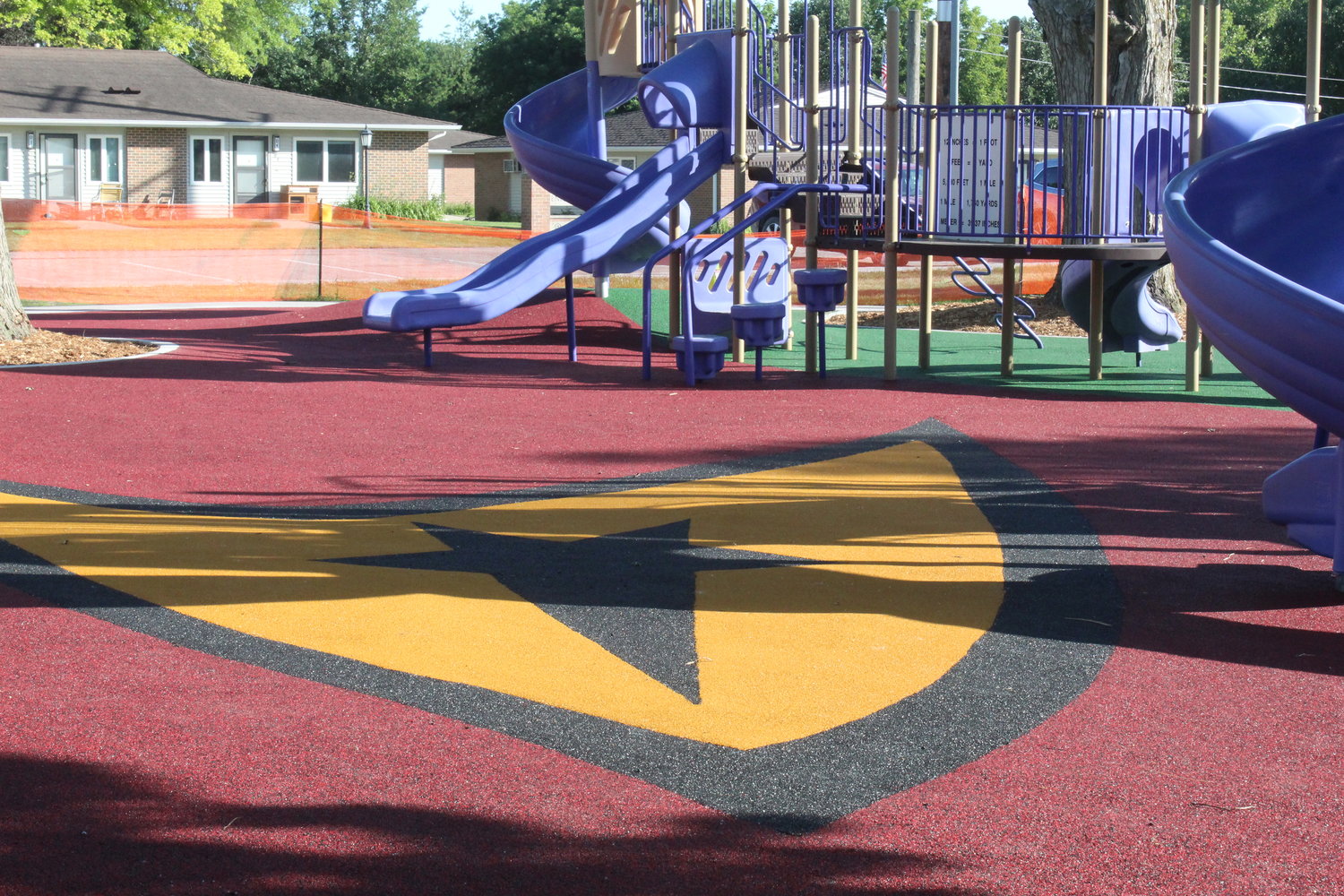 The new playground surface is in at Railroad Park in Riverside, and it comes with a colorful Star Trek logo. The grand re-opening of the renovated park will take place at 5 p.m. Friday June 24, the first day of Trek Fest.