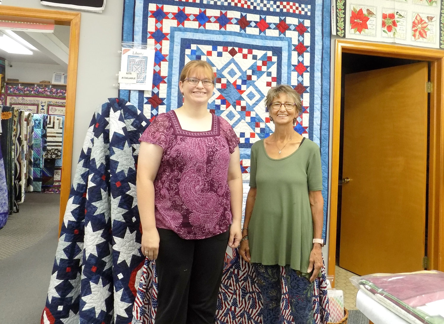 New owner Ashley Stout and previous owner Grace Schumann can both be found working at Stitch N Sew Cottage.