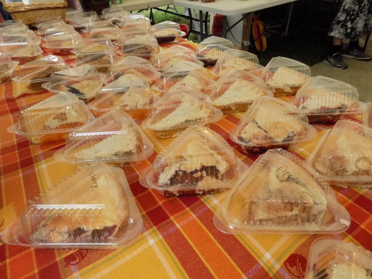 A full selection of pie slices were available from Fairview Mennonite Church.